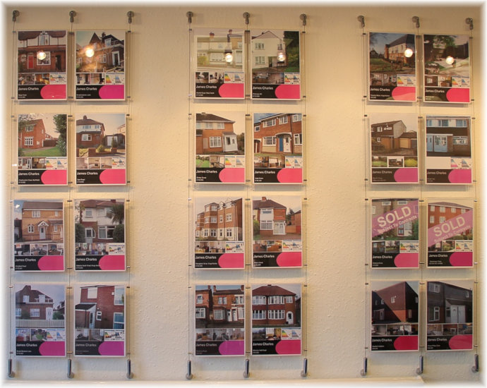 Estate agent wall mounted poster display kits