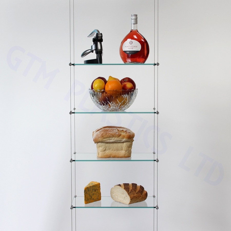 Cable display shelving - 4 Glass shelves