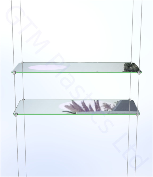 Cable display shelving - 2 Acrylic shelves